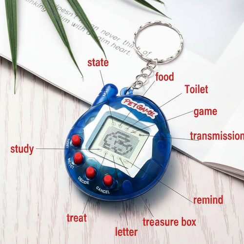 Virtual Pet Toy – Transparent Blue | Classic 90s Digital Pet | NZ Stock