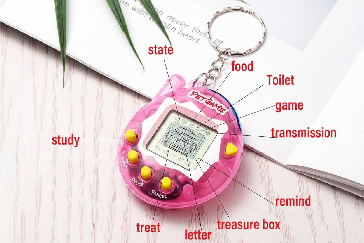 Virtual Pet Toy – Transparent Orange | Classic 90s Digital Pet | NZ Stock